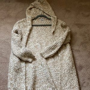 Two Tone Hooded Cardigan